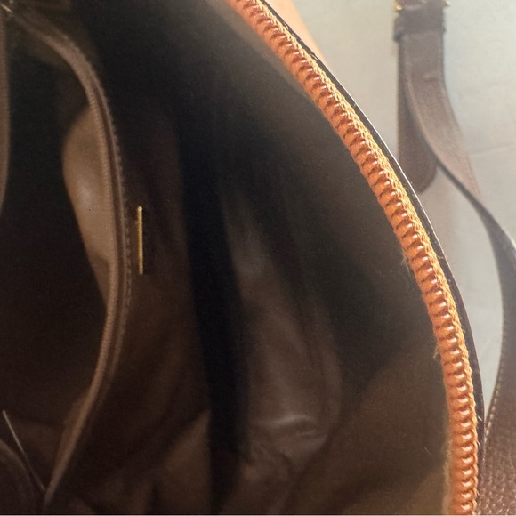 LANCEL Vintage 80s 90 Leather Shoulder Hobo Crossbody Bag Logo Minimalist Brown - Picture 16 of 16